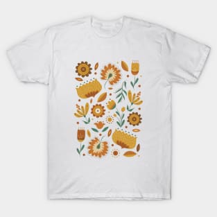 Autumn Folk Art Florals T-Shirt